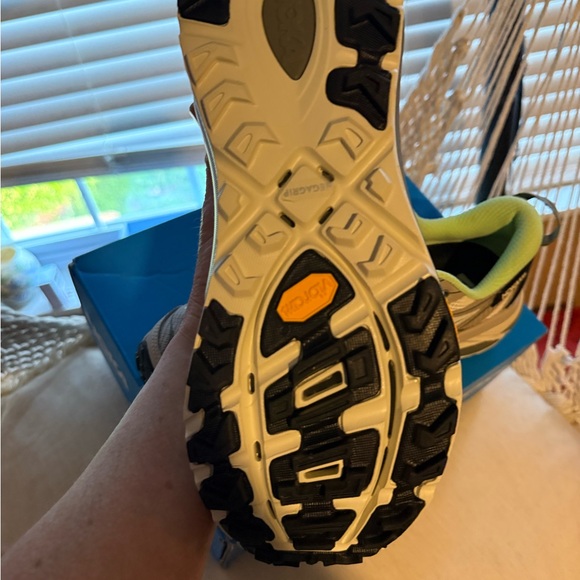 Hoka Gray and Lime Athletic Shoes Worn Once - Original Strings Included - Size 9 - Picture 4 of 5